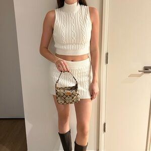 Alo yoga mock neck sweater and skirt set